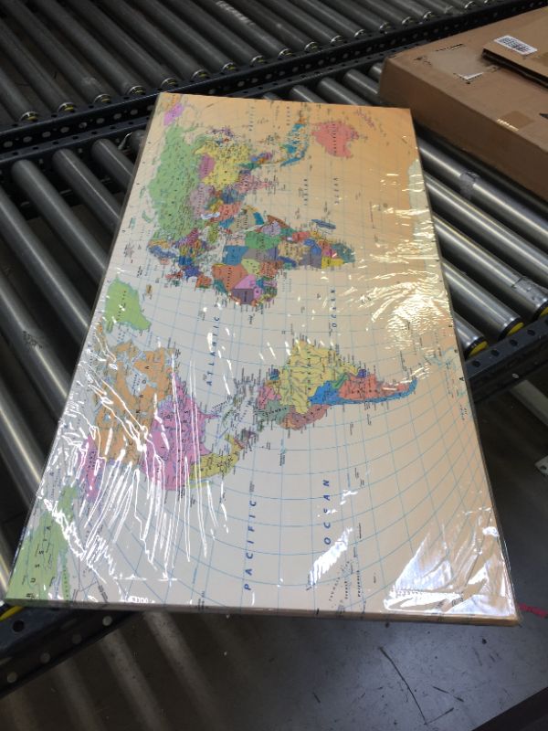 Photo 2 of 19-1/2x39" canvas picture of world map 
