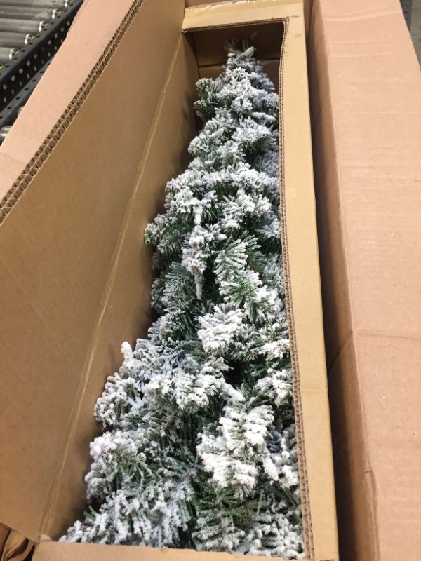 Photo 2 of 36” Pre-Lit Snowy Downswept Artificial Christmas Tree - Clear Lights