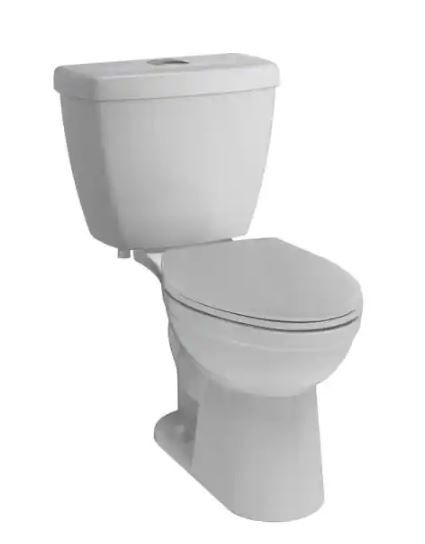 Photo 1 of Foundations 2-piece 1.1 GPF/1.6 GPF Dual Flush Elongated Toilet in White, Seat Included
