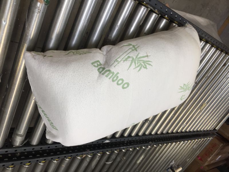 Photo 1 of Bamboo Pillow King Shredded Memory Foam for Sleeping - Ultra Soft, Cool & Breathable Cover with Zipper Closure - Relieves Neck Pain, Snoring and Helps with Asthma - Back/Stomach/Side Sleeper