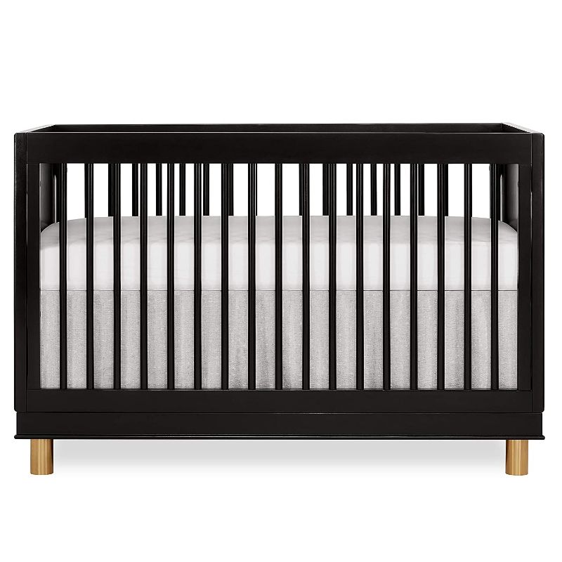 Photo 1 of Evolur Loft Art Deco 3-in-1 Convertible Crib in Black, Greenguard Gold Certified, 54.75x30x45.5 Inch (Pack of 1)
