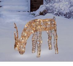 Photo 1 of Alpine Corporation Outdoor Grazing Rattan Reindeer with Halogen Lights
