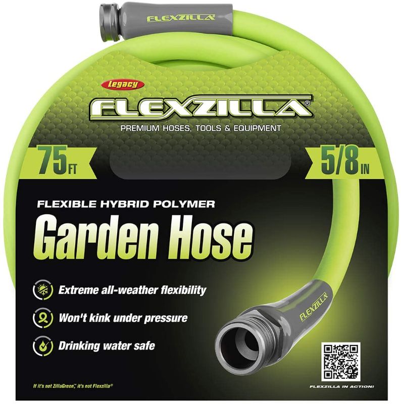 Photo 1 of Flexzilla HFZG575YW-E Garden Lead-in Hose 5/8 in. x 75 ft, Heavy Duty, Lightweight, Drinking Water Safe, HFZG575YW
