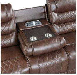 Photo 2 of 9405BR-3PW Power Double Reclining Sofa with Drop-Down Cup Holders, Receptacles and USB ports
