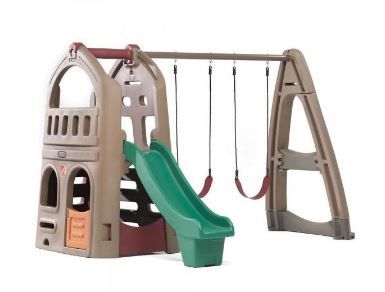 Photo 1 of Step2 Naturally Playful Playhouse Climber and Swing Set, Outdoor Playset box 1 of 2 and  2 of 2 
