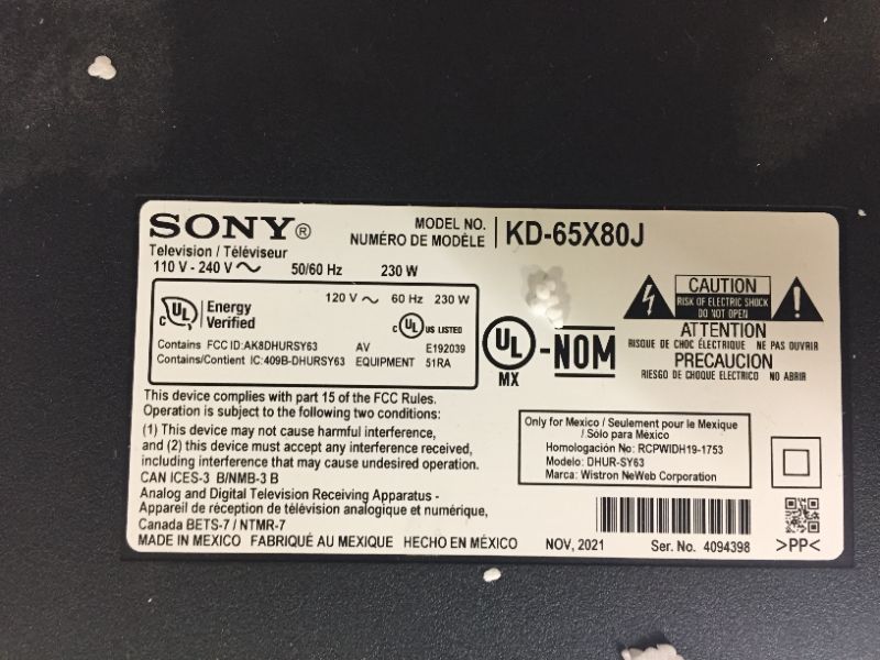 Photo 6 of Sony 65" Class 4K Ultra HD LED Smart Google TV with Dolby Vision HDR - KD65X80J