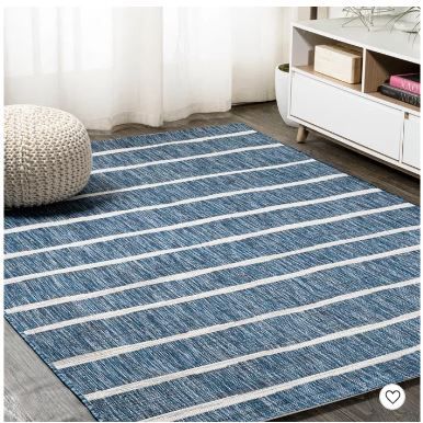 Photo 1 of 7"9'X 10" Colonia Berber Stripe Indoor/Outdoor Area Rug - JONATHAN Y
