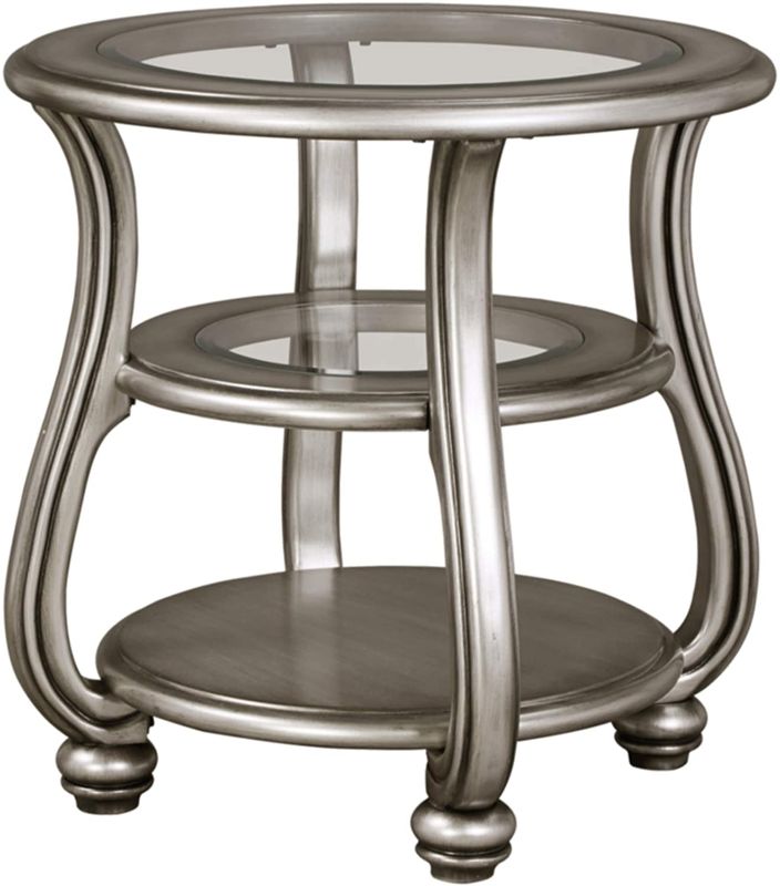 Photo 1 of Signature Design by Ashley - Coralayne Glam End Table, Silver
