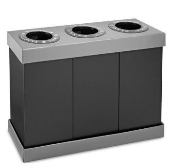 Photo 1 of ALP471-03-BLK 28 gal 3-Bin Recycling Center, Black
