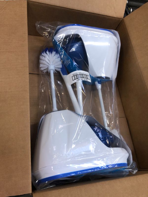 Photo 3 of 2pk Mr. Clean 440436 Combo, White/Blue Plunger and Bowl Brush Caddy Set, Toilet, Turbo Plunger & Brush
