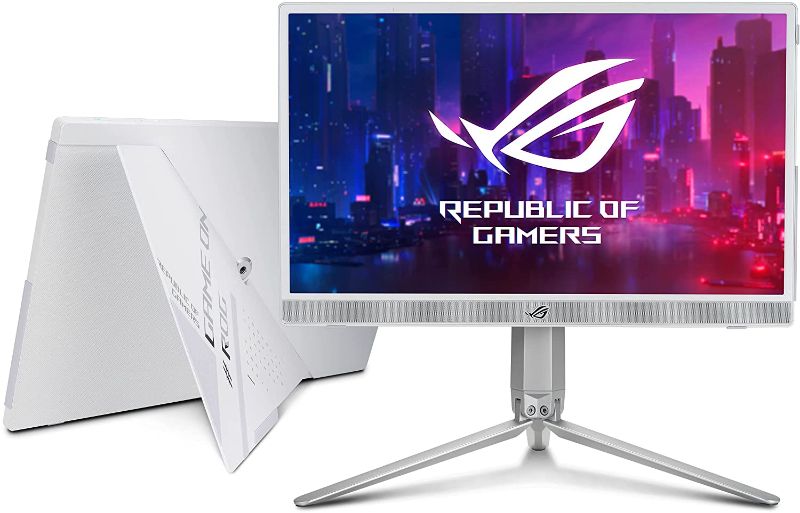 Photo 1 of ASUS ROG Strix 15.6” 1080P Portable Gaming Monitor (XG16AHP-W) - White, Full HD, 144Hz, IPS, G-SYNC Compatible, Built-in Battery, Kickstand, USB-C Power Delivery, Micro HDMI, ROG Tripod, for Console
