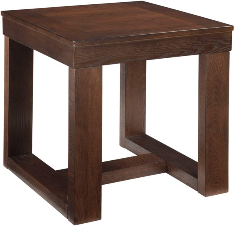 Photo 1 of Signature Design by Ashley Watson Classic Oversized Square End Table, Dark Brown
