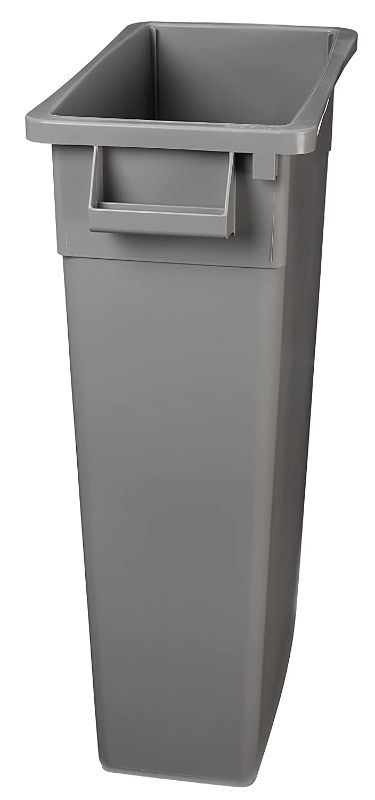 Photo 1 of AmazonCommercial 23 Gallon Commercial Slim Trash Can, Grey
