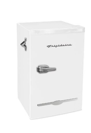 Photo 1 of Frigidaire 3.2 Cu Feet Retro Mini Fridge with Side Bottle Opener, (EFR376) White
