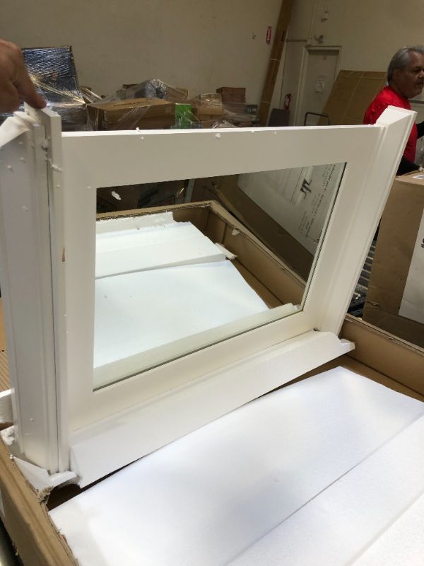 Photo 2 of Diamond FreshFit Palencia White 25-in White Rectangular Bathroom Mirror
