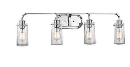 Photo 1 of Braelyn - Four Light Bath Light, Chrome Finish with Clear Seedy Glass
