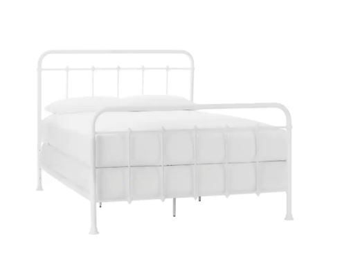 Photo 1 of Dorley Farmhouse White Metal full Bed (81.1 in W. X 53.54 in H.)
