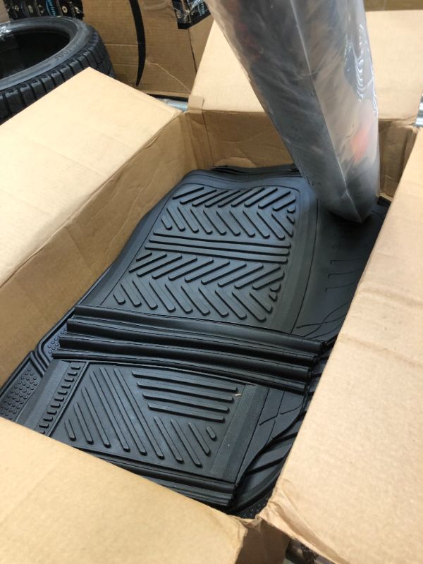 Photo 2 of Motor Trend Heavy-Duty Premium Rubber Cargo Floor Mat Trimmable Trunk Liner for Trucks and Sedans Multi Size