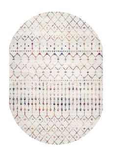 Photo 1 of Blythe Modern Moroccan Trellis Light Multi 3 ft. x 5 ft. Oval Rug