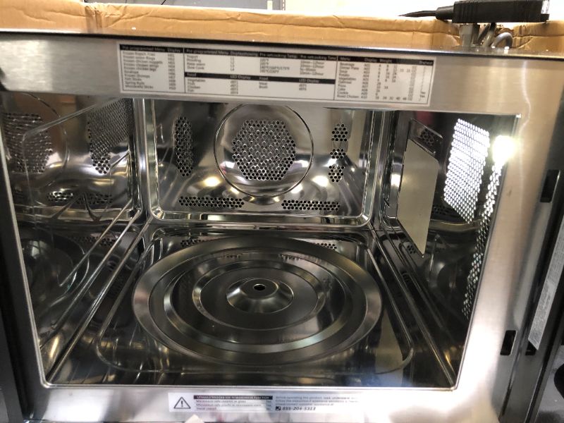Photo 4 of Toshiba ML2-EC10SA(BS) Multifunctional Microwave Oven with Healthy Air Fry, Convection Cooking, Position Memory Turntable, Easy-clean Interior and ECO Mode, 1.0 Cu.ft, Black stainless steel
(( OPEN BOX ))
** MISSING ACCESSORIES **