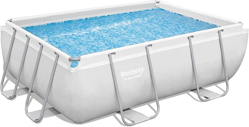 Photo 1 of Bestway 1056631USX21 Power Steel Above Ground Swimming Pool, 9'3" x 6'5" x 33", White
