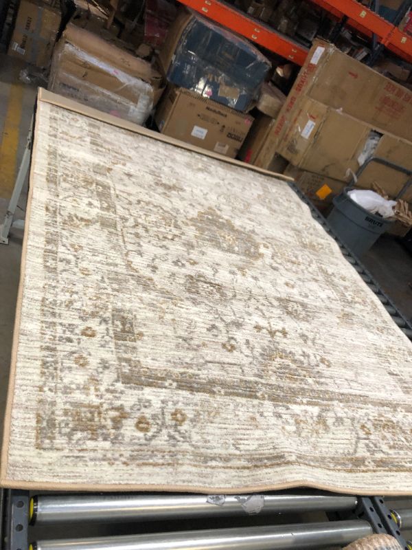 Photo 1 of 5'X7' Vintage Tufted Distressed Area Rug Tan - Threshold
