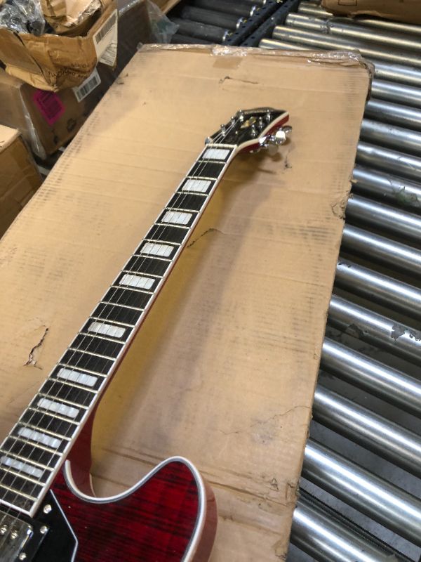 Photo 4 of GROTE Jazz Electric Guitar Semi-Hollow Body Trapeze Tailpiece Bridge Guitar
