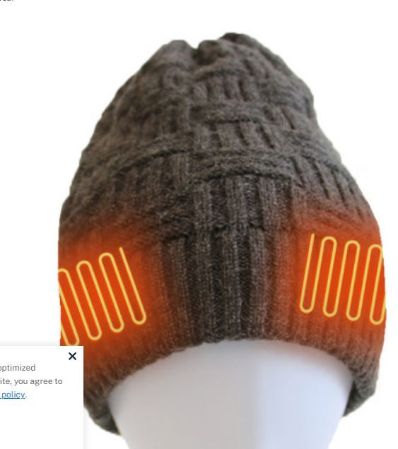 Photo 1 of Battery Heated Beanie Hat, Electric Rechargeable Warm Winter Heated Fleece Cap
