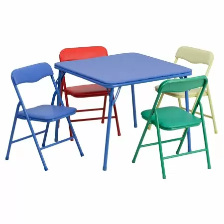 Photo 1 of  Flash Furniture Kids Colorful 5 Piece Folding Table and Chair Set

