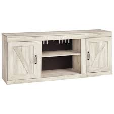 Photo 1 of Bellaby Large TV Stand for TVs up to 56" with Fireplace Option Whitewash - Signature Designs by Ashley Furniture