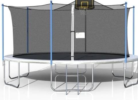 Photo 1 of 16 Ft. Rust-Resistant Trampoline for Adults and Children with Full Safety Enclosure and zipper door
- missing boxes 1 and 3. only box 2 being sold.