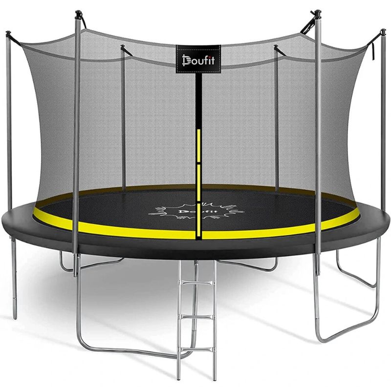 Photo 1 of 12FT Trampoline Jumping Exercise Fitness Heavy Duty Re-bounder Bed with Enclosure Net Ladder Outdoor Home Sport 
