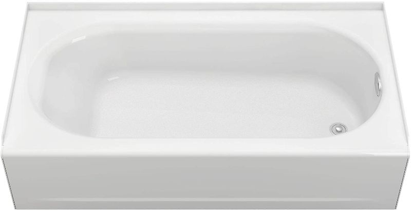 Photo 1 of American Standard 2395202ICH.020 Princeton 60 in. x 34 in. Luxury Ledge Americast Apron-Front Bathtub with Right Hand Drain and Built-In Overflow, White
