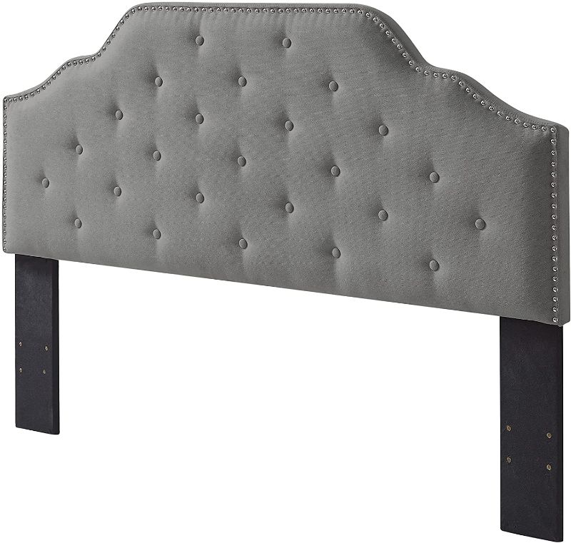 Photo 1 of Ball & Cast Fabric Upholstered Headboard Tufted Button, Queen Full Size Bed Adjusted Height 42-50 inch, Grey
