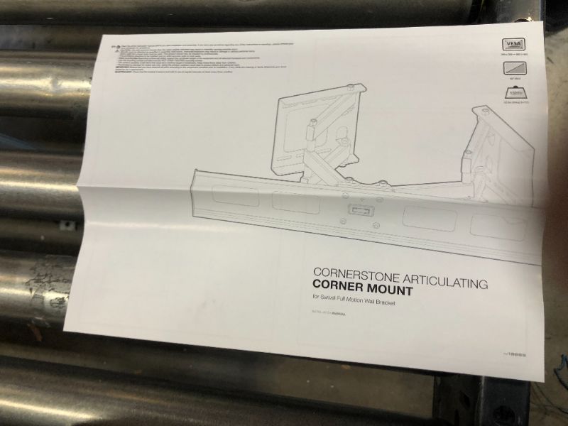 Photo 1 of Monoprice Cornerstone Series Corner Friendly Full-Motion Articulating TV Wall Mount Bracket For TVs 37in to 63in, Max We