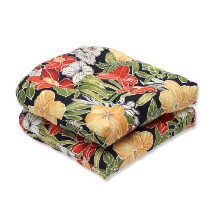 Photo 1 of Pillow Perfect Outdoor/ Indoor Clemens Noir Wicker Seat Cushion (Set of 2)
