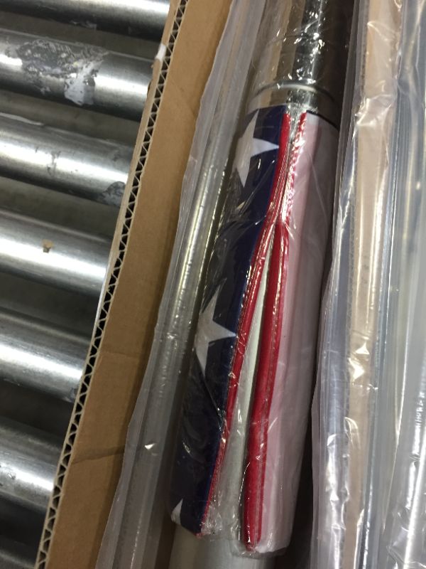 Photo 2 of 20 Feet Sectional Flag Pole Kit Aluminum Extra Thick Heavy Duty Outdoor with 3x5 Polyester American Flag and Golden Ball for Residential or Commercial Silver - damaged topper ball