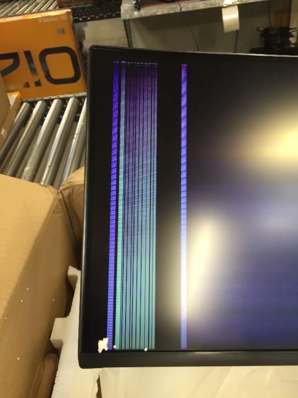 Photo 3 of Samsung 49 inch Class Wide Screen Qled Gaming Quantum Dot (3840x1080) Monitor - Lc49rg90ssnx/za, Gray - damaged screen as shown - missing power cord :(