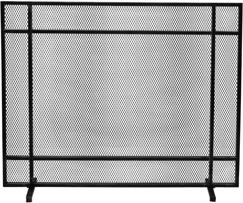 Photo 1 of Christopher Knight Home Markus Modern Single Panel Iron Firescreen, Black Brushed Silver Finish
