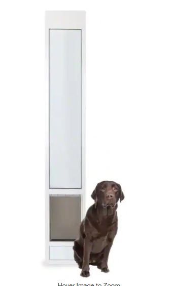 Photo 1 of 10-1/4 in. x 16-3/8 in. Large Tall White Freedom Patio Panel (76 in. to 81 in.) Pet Door
