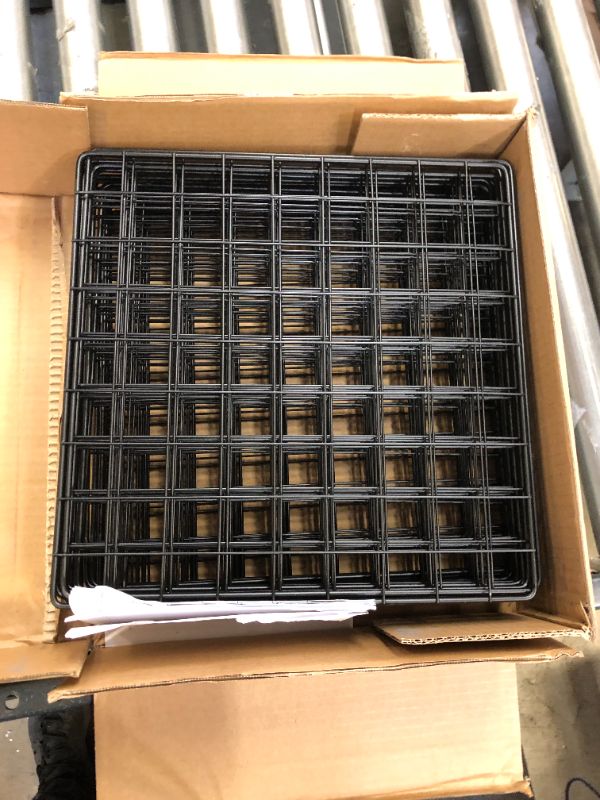 Photo 2 of Amazon Basics 6-Cube Wire Grid Storage Shelves, 14" x 14" Stackable Cubes, Black
