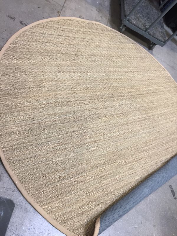 Photo 2 of Beige Seagrass with Border 8' Round Area Rug
