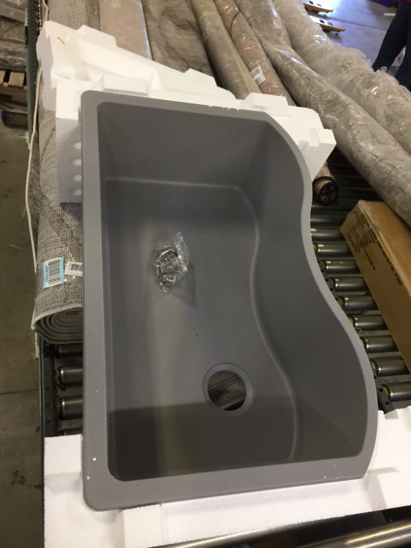 Photo 2 of Elkay - ELGUS3322RGS0 - Quartz Classic 33'' x 20'' x 9-1/2'', Single Bowl Undermount Sink, Greystone
