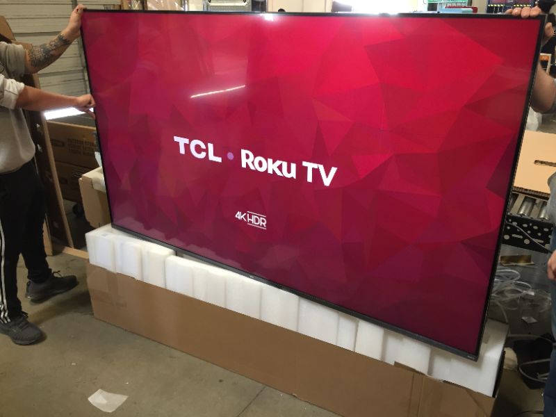 Photo 2 of TCL - 85" Class XL Collection QLED 4K UHD Smart Roku TV ------ minor crosshair shaped damage on screen as shown
