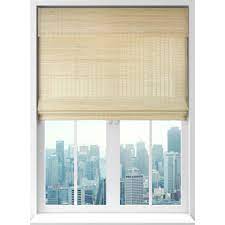 Photo 1 of 2 pack of cordless bamboo roman shades for window 43in x 60in