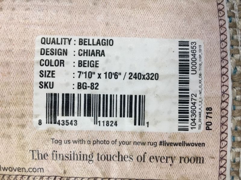 Photo 3 of Bellagio Chiara Tribal Moroccan Beige 7 ft. 10 in. x 10 ft. 6 in. High-Low Flat-Weave Area Rug
(( HAS DIRT STAINS ))