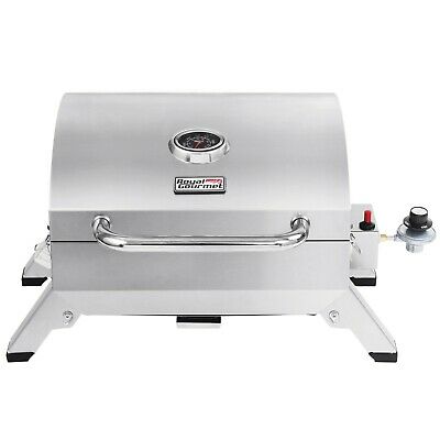 Photo 1 of 1-Burner Portable Tabletop Propane Gas Grill in Stainless Steel
