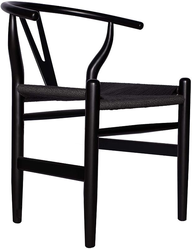 Photo 1 of Amazon Brand - Stone & Beam Classic Wishbone Dining Chair, 22.4"W, Black / Black
