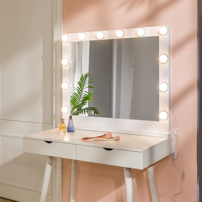 Photo 1 of YOKUKINA Vanity Mirror with 12 LED Lights, 32 Inch Hollywood Lighted Makeup Mirror for Dressing Room, Tabletop
