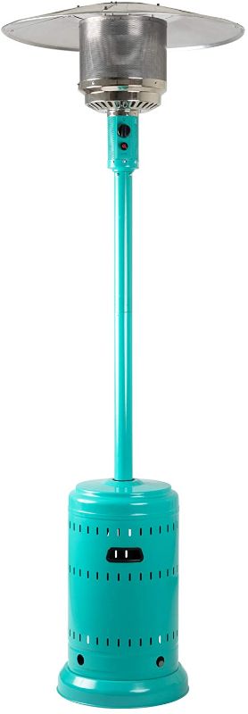 Photo 1 of Amazon Basics 46,000 BTU Outdoor Propane Patio Heater with Wheels, Commercial & Residential - Bahama Blue
